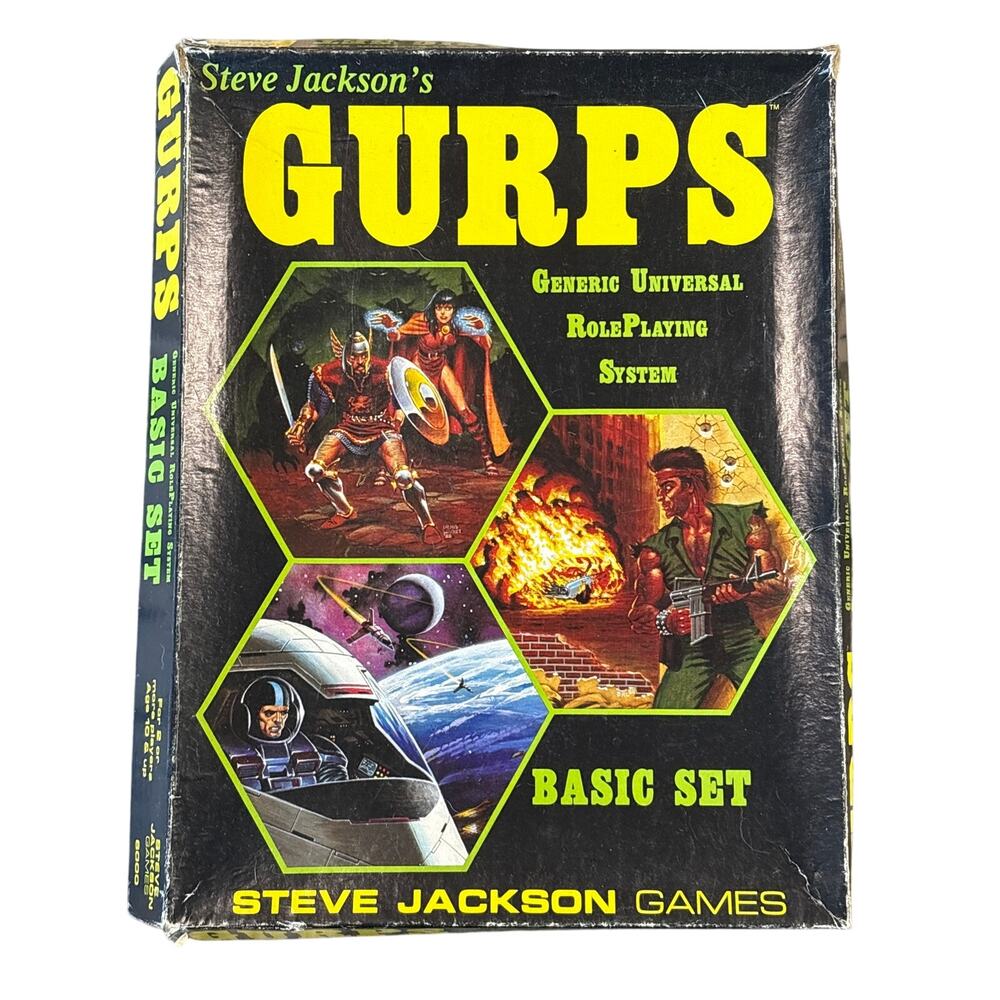 Steve Jackson Games GURPS Basic Set Early Edition 1986 RPG unused open box